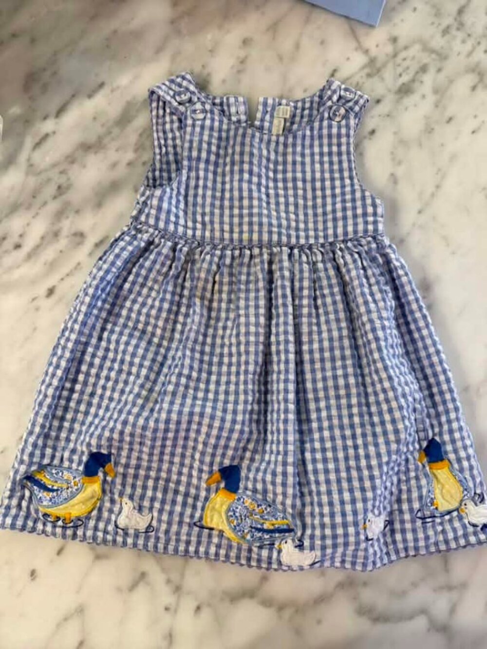 Jojo Maman Bebe gingham dress with Ducks